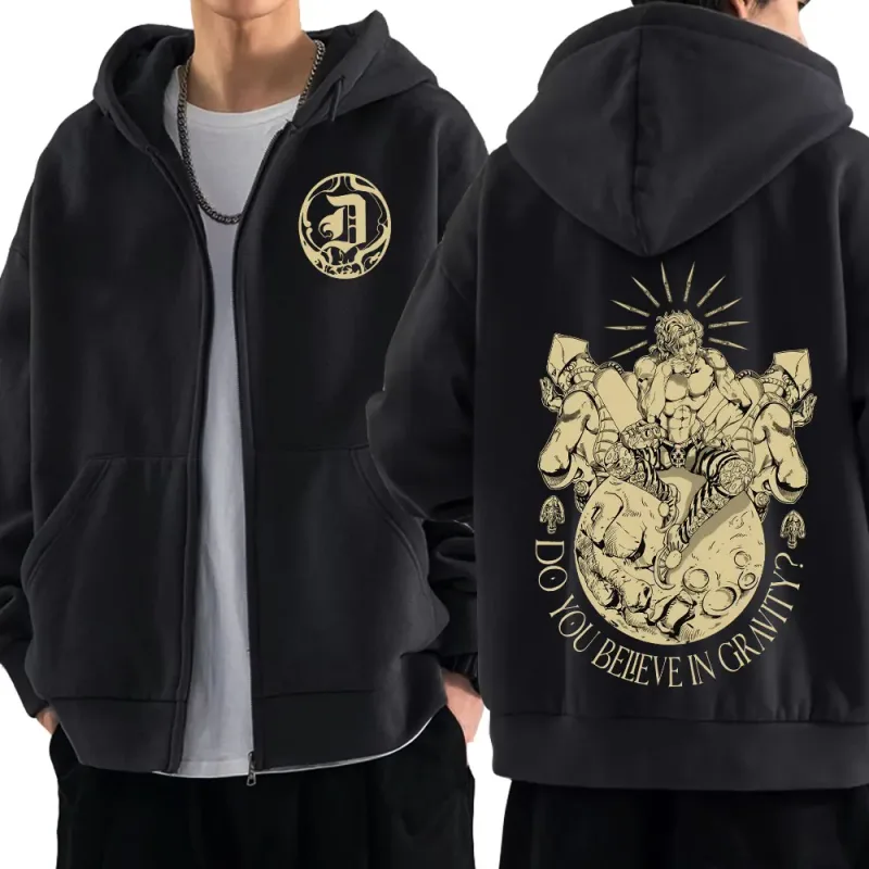 Anime Jojo Bizarre Adventure Zipper Hoodies Dio Brando Manga Zip Up Hooded Sweatshirts Men Women Fashion Casual Pullovers Coats — image 1