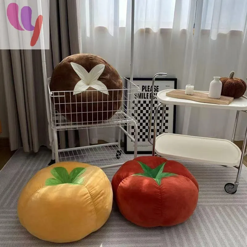 Hot Sale Soft Plush Mushroom Tomato Persimmon Shaped Floor Cushions Thick Filling Perfect For Living Room Bedroom Home Decor