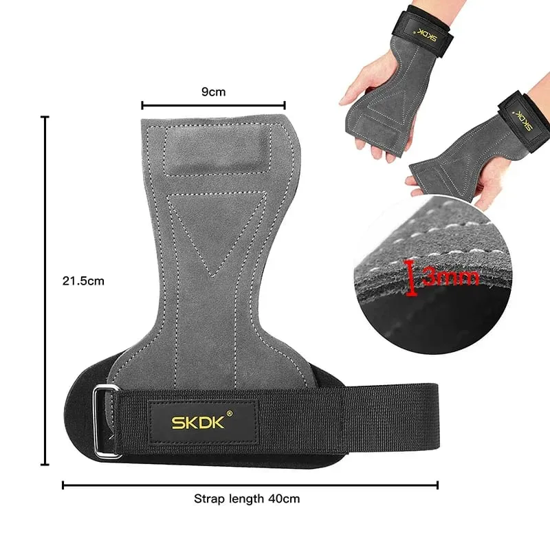 2Pcs Gym Gloves Fitness Hand Palm Protection Equipment Anti Slip Wear-resistant Wrist Wraps Hard Pull Weight Lifting Grip Pads — image 4