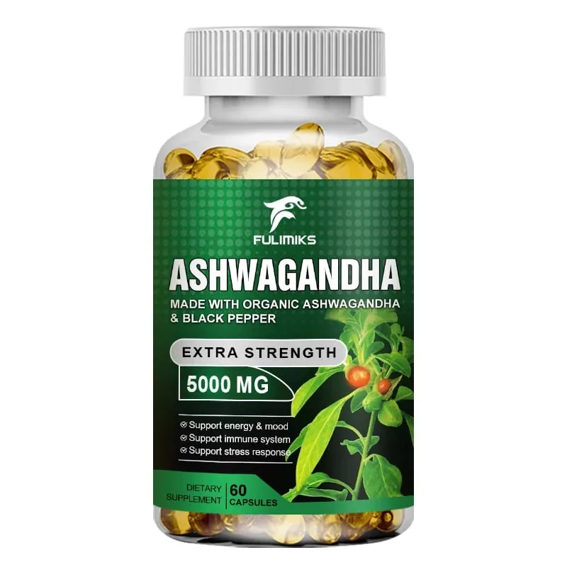【1개 구매 시 1개 무료】KSM 66 Ashwagandha 뿌리 추출물 캡슐 5000mg(MACA 함유) - 수면 건강 스트레스 집중 두뇌 에너지 지원