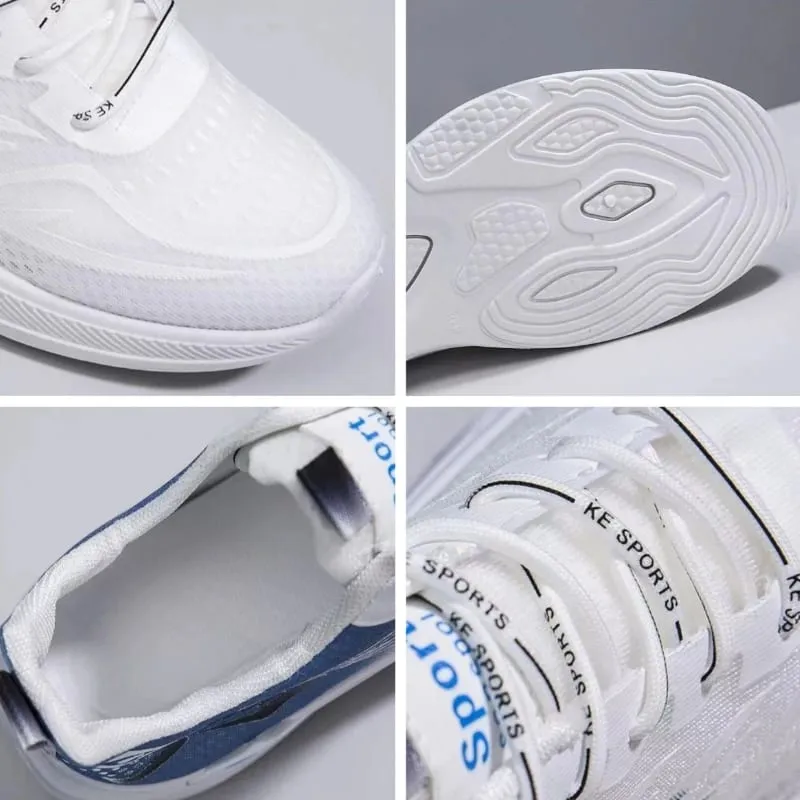 Summer Sneakers for Men Mesh Breathable Running Shoe Lace Up Trend Wear Resistant Platform Shoes Comfortable Soft Sole Men Shoes