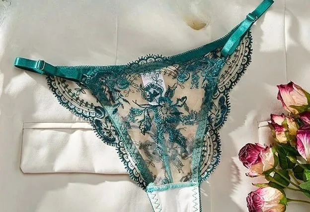 Conjunto Lencería Bordado Floral Transparente Aro Rejilla Copa Fina Sujetador Push Up Estilo Puro Deseo Ropa Interior Mujer S-XL — image 13