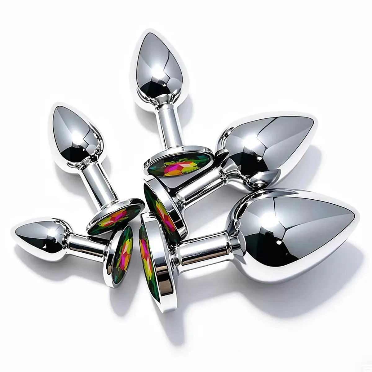 5 Size Metal Anal Plug Butt Plug Sex Toy Butt Toy for Women Men Couples Adult Game Masturbator Anal Diamond Sex Toys — image 3