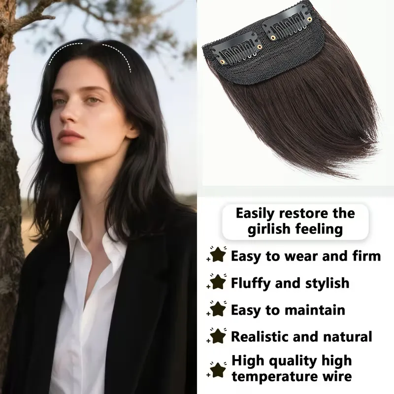 10 センチメートル/20 センチメートル/30 センチメートル合成ショートストレートパッド目に見えないヘアエクステンション裏地の髪トップサイドカバーかつら女性のための — image 4