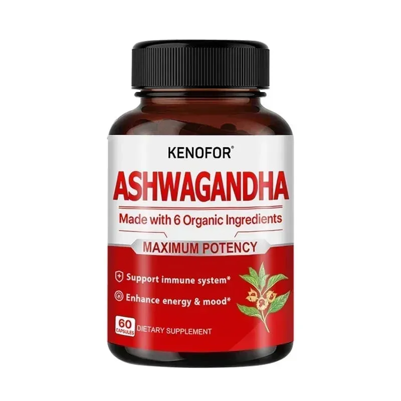 Organic Ashwagandha - 120 Veggie Capsules Pure Organic Ashwagandha Powder and Root Extract - Relieves Stress Improves Mood