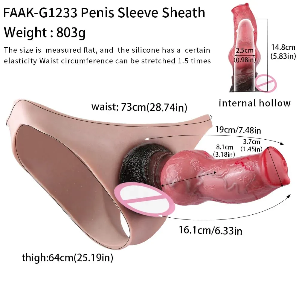 Big Knot Hollow Dildo Pants Adult Men Strap-On Penis Sleeve насадка на член Underwear For Couples Sex Pleasure Erotic Goods — image 2