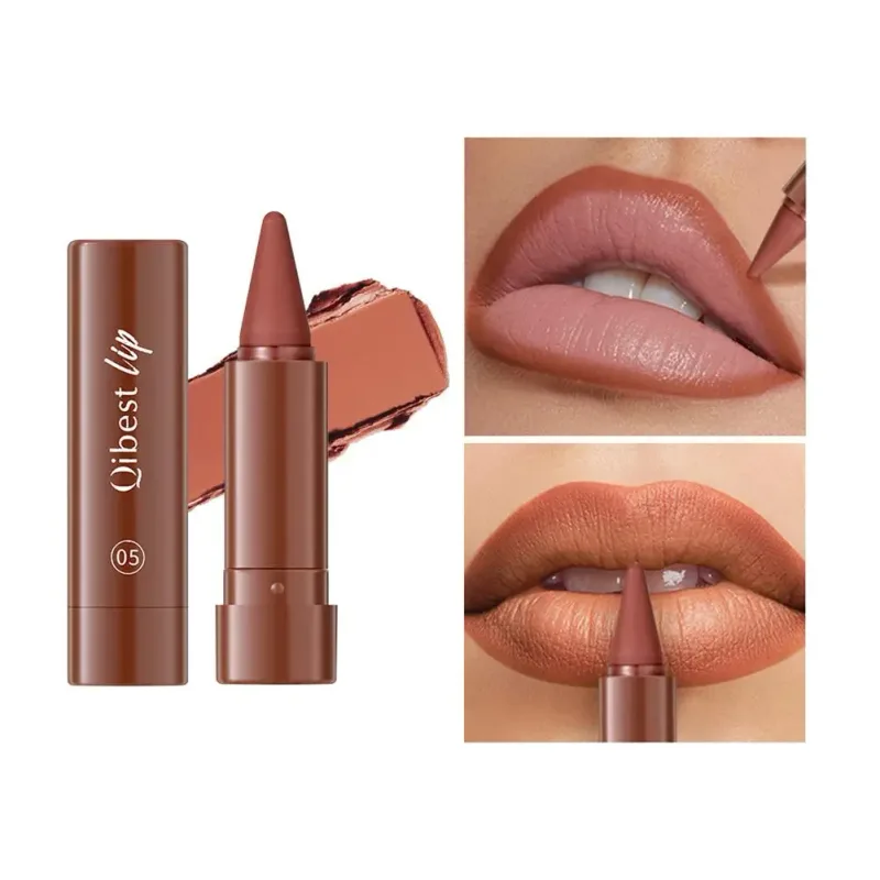 Waterproof Matte Lipstick Liner 2-in-1 Pencil High Pigmentation Lip Color Smooth Moisturizing Formula Natural Gradient Lipstick — image 10