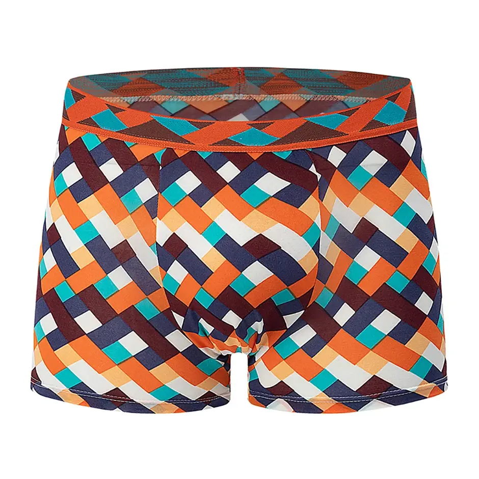 4/5piece Men's Colorful Patterned Fashionable Casual Boxer Shorts Loose And Comfortable Oversized Underwear Elastic Waist Shorts — image 3
