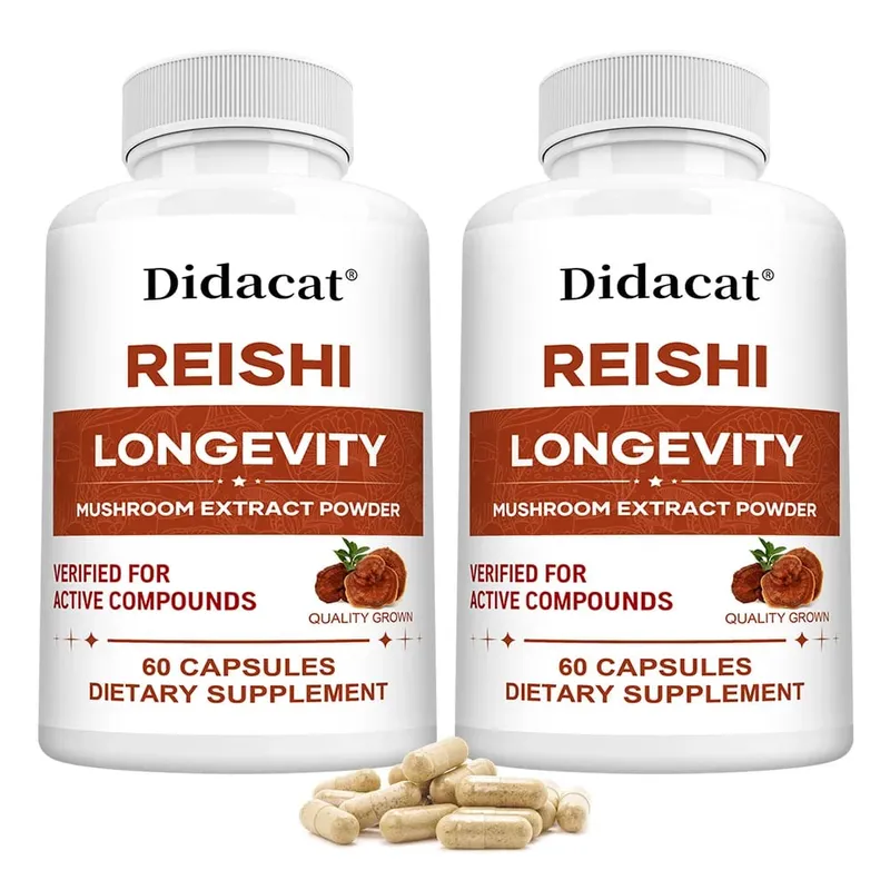 Reishi Extract Mushroom Supplements - Helps Boost The Immune System Supports Heart Health and Improved Sleep and Relaxation