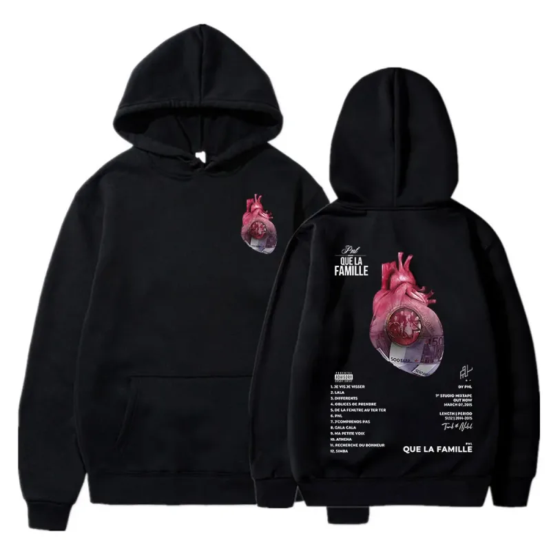 Y2K Le Monde Chico Hoodies French Rapper PNL Album Que La Famille Hooded Sweatshirts Men Women Hip Hop Fashion Long Sleeve Pullo