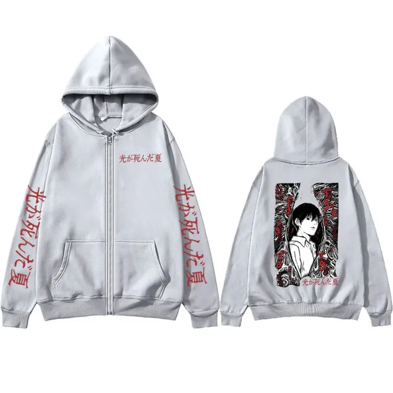 Anime The Summer Hikaru Died Zipper Hoodies MHikaru Yoshiki Manga Zip Up Hooded Sweatshirts Long Sleeves Pullovers Jackets Coats — image 6