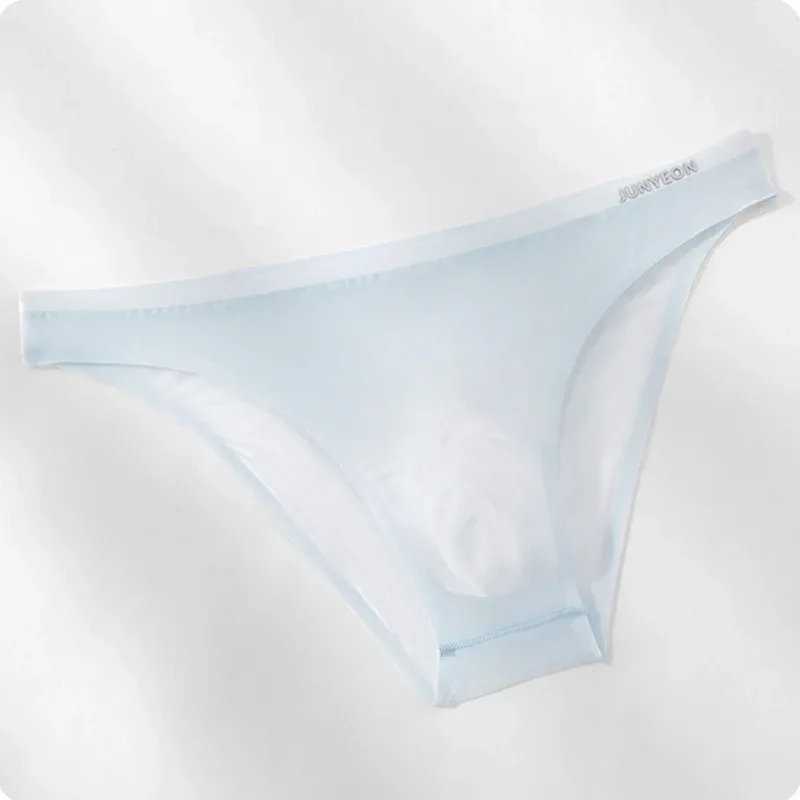 Seamless Quick Drying Men Briefs Underwear Solid Color Ice Silk Ultra-thin Underpants Sexy Breathable 3D Pouch Panties Undies