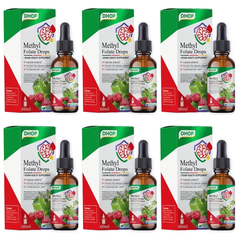Methyl Folate Drops Liquid with Folate and Vitamin B12 Supports Brain Health for Nervous System Care - 120 Servings — image 12
