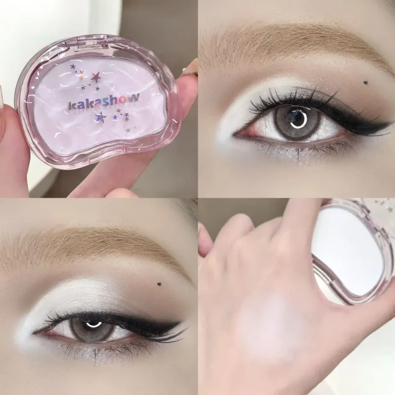 Matte Highlighter Powder Eyeshadow Palette White Long Lasting Natural 3D Brightening Eye Makeup Palette Brighten Face High Gloss