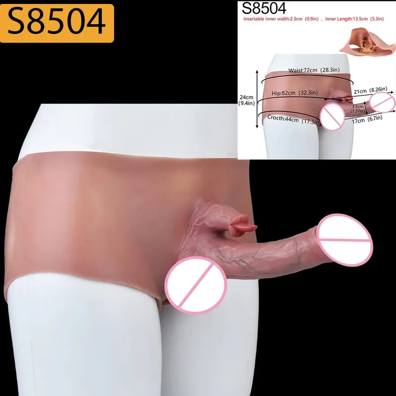 High Waist Strap-On Penis Sleeve насадка на член Skin Touch Hollow Penis Cover Silicone Wearable Extension Sex Toys For Men — image 22