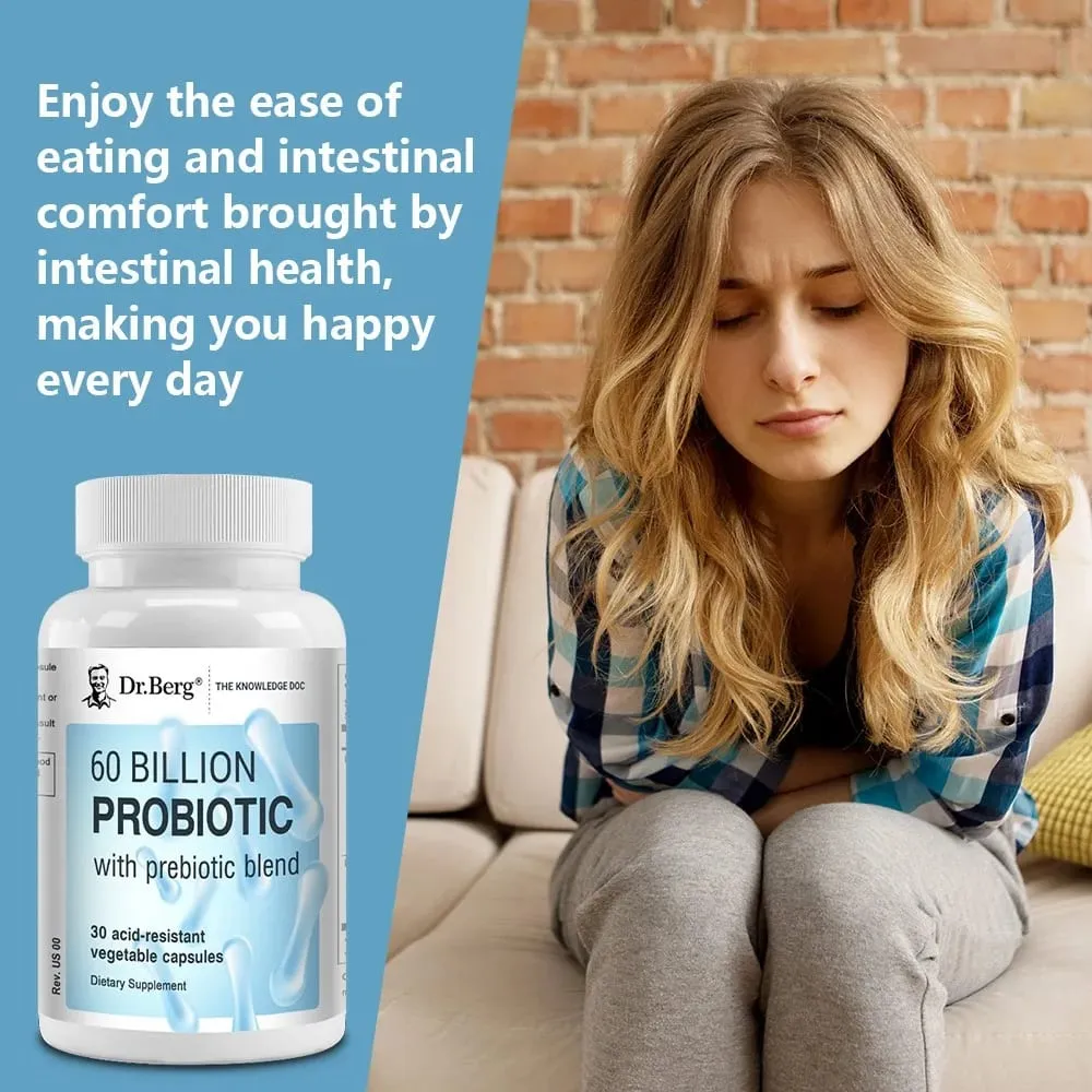 60 Billion Probiotic with Prebiotic Blend 30 Veggie Caps Gut and Digestive Health — image 2
