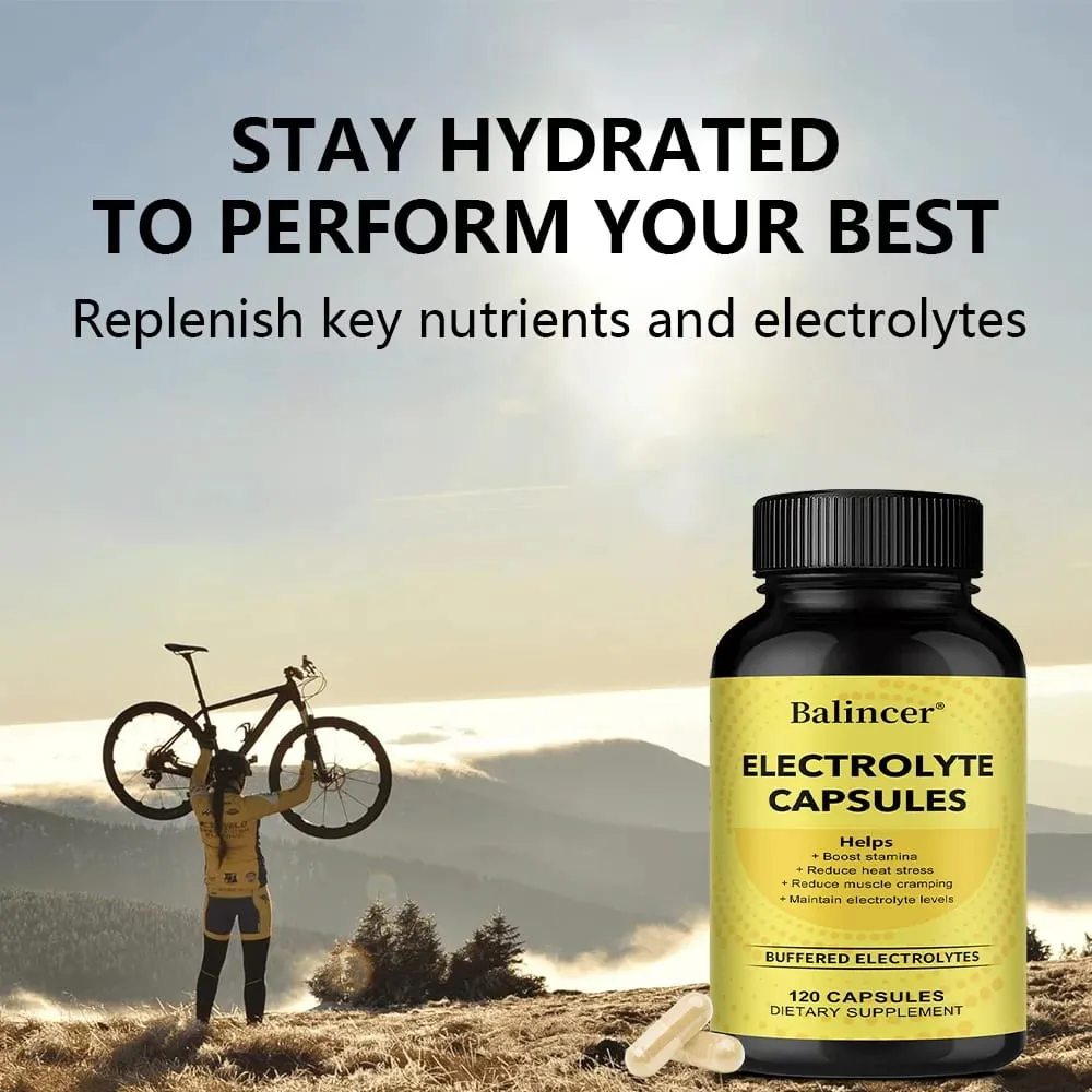 Electrolyte Capsules Mineral Supplement Support Electrolyte Balance Muscle Recovery Energy Endurance & Fast Hydration