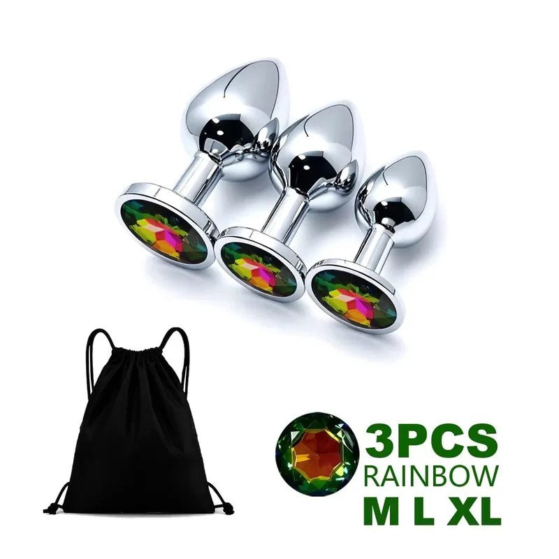5 Size Metal Anal Plug Butt Plug Sex Toy Butt Toy for Women Men Couples Adult Game Masturbator Anal Diamond Sex Toys — image 13