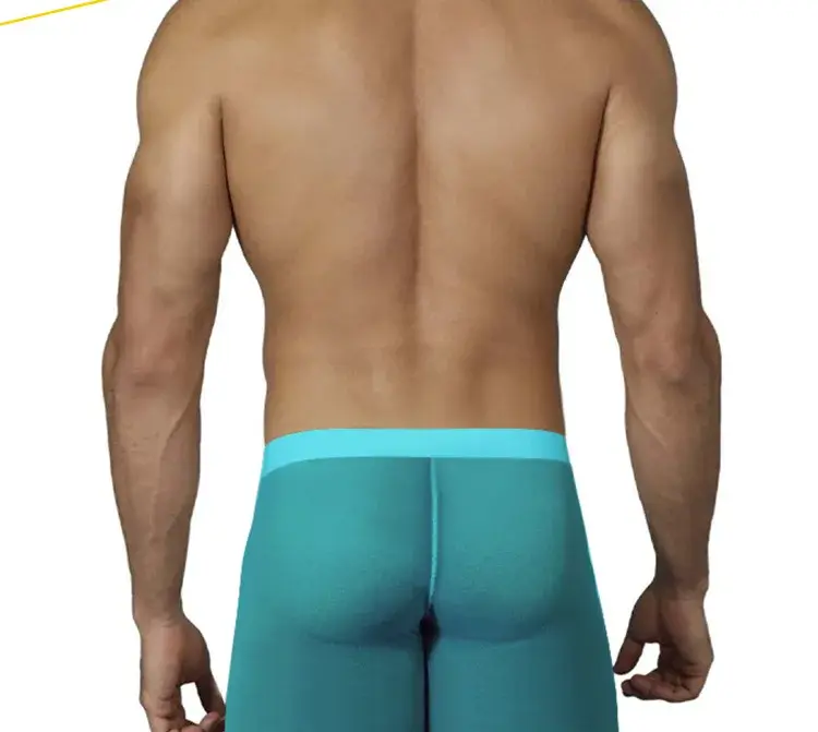 Pakaian Dalam Pria Ultratipis 0.01Mm Celana Boxer Panjang Celana Dalam Kebugaran Gym Transparan Sutra Es Pendingin Slip Jaring Mulus — image 3