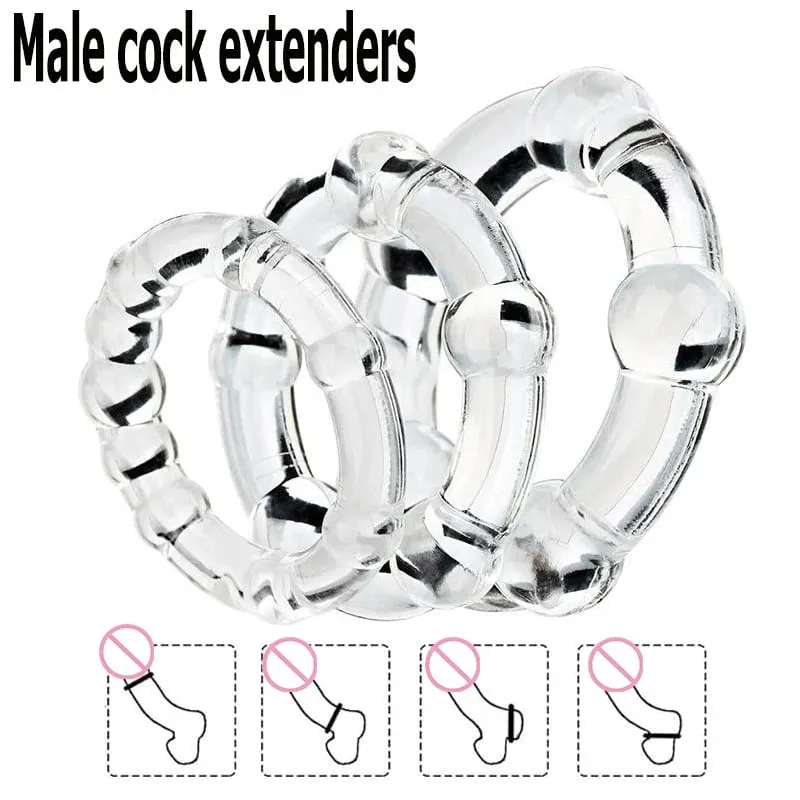 3Pcs/Set Silicone Cock Rings Set for Men Penis Enhancer Stronger Erection Delay Ejaculation Adult Sex Toys 18+