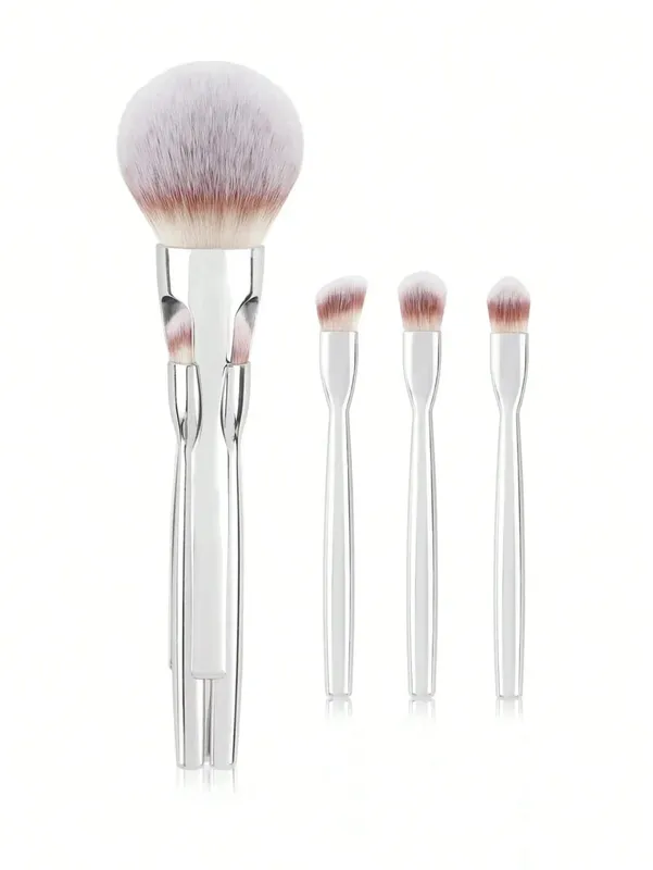 4-Piece Makeup Brush Set Featuring Professional-Grade Brushes Made from High-Quality Synthetic Fibers for a Luxurious Feel.
