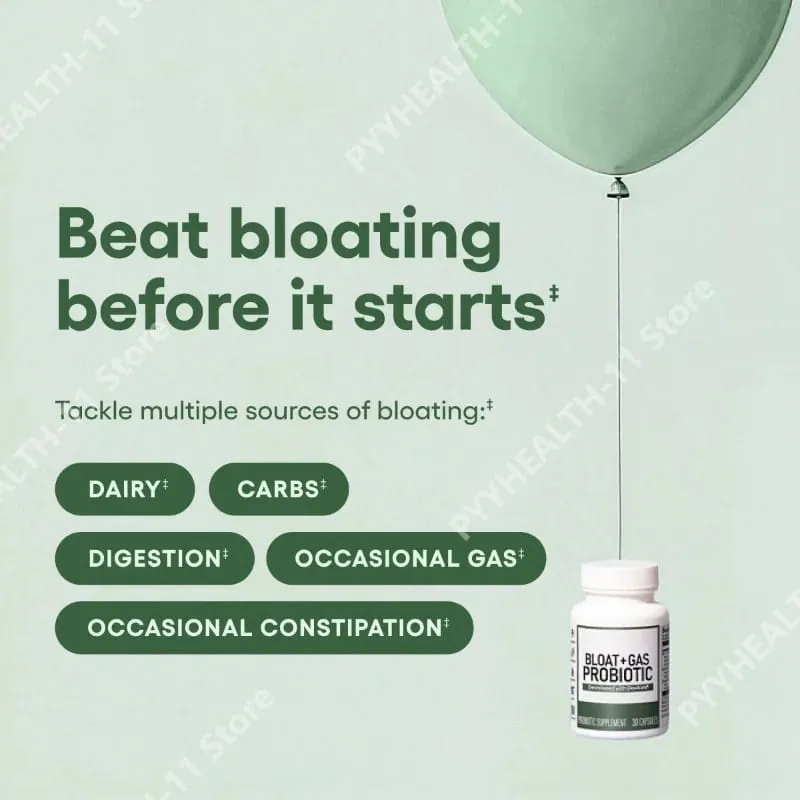 60 Billion Probiotic Capsules with Acacia Fiber Postbiotic Herbal and Enzyme Blend Gut Health Support Gas Relief for Adults 30ct