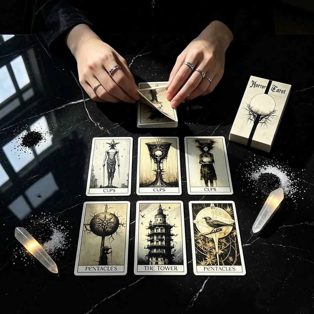 Mystery Horror Tarot Deck 78 Card Set for Divination Power Exploration and Psychic Insight | Δώρα αποκριών και Χριστουγέννων — image 3
