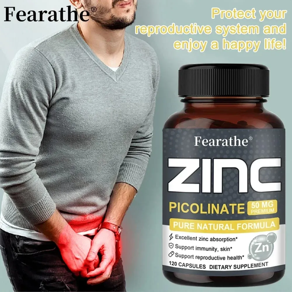 Zinc Capsules 50 Mg - เล็บและผิวหนังเสริมภูมิคุ้มกันต่อต้านอนุมูลอิสระตามธรรมชาติสำหรับทุกเพศ