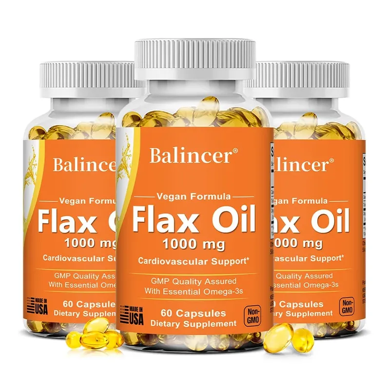 Flaxseed Oil 1000mg + Omega-3 Capsules Plant-Based Omega 3-6-9 Heart Brain Eye Joint Skin Immune & Cardiovascular Support — image 11
