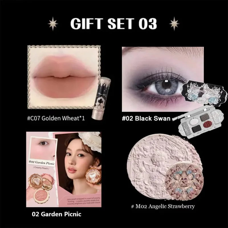 Flower Know Little Angel Collection Makeup Gift Box Eyeshadow Blush Cream Matte Lipstick Highlighter Full Kit All In One