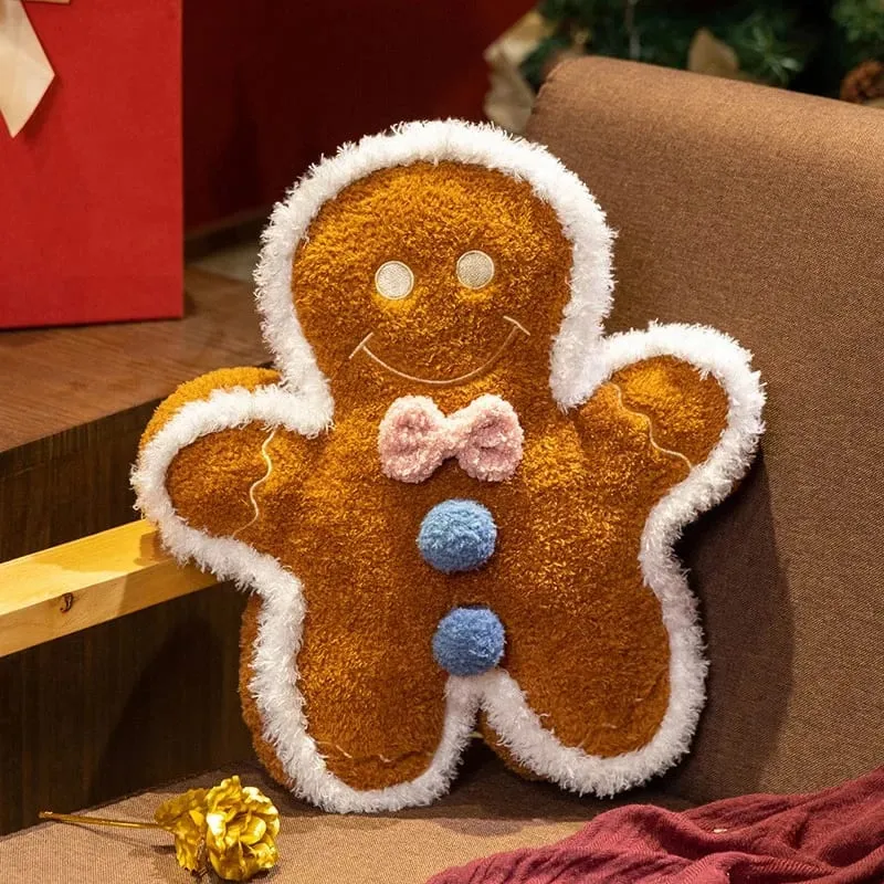 Hot Christmas Gingerbread Man Pillow Soft Plush Toy Decoration Funny XMas Plushie High Quality Christmas Birthday Gift Decor — image 8