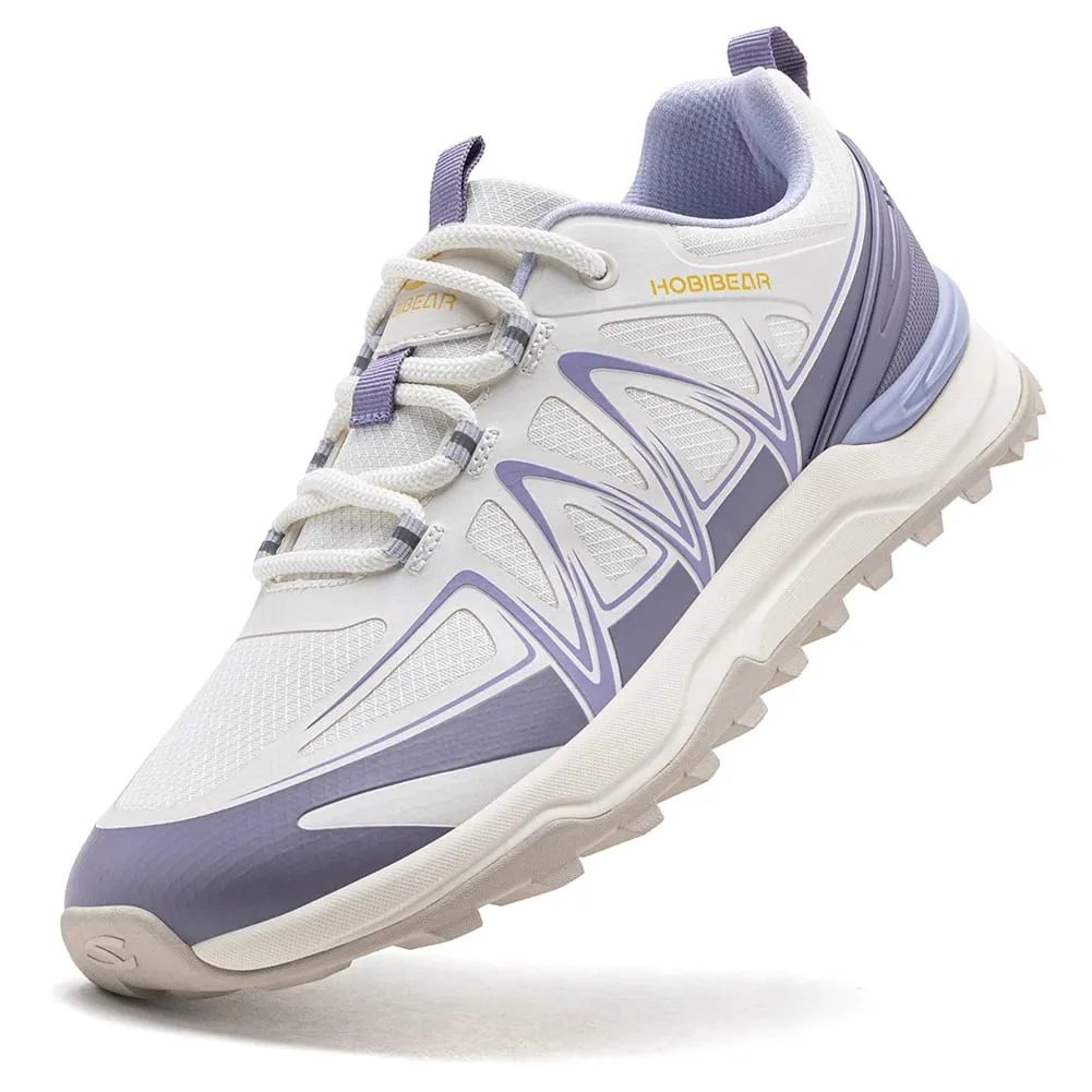 Unisex Wide Width Hiking Sneakers Outdoor Trail Running Shoes Artificial Leather Non Slip Lace-Up Walking Sneaker