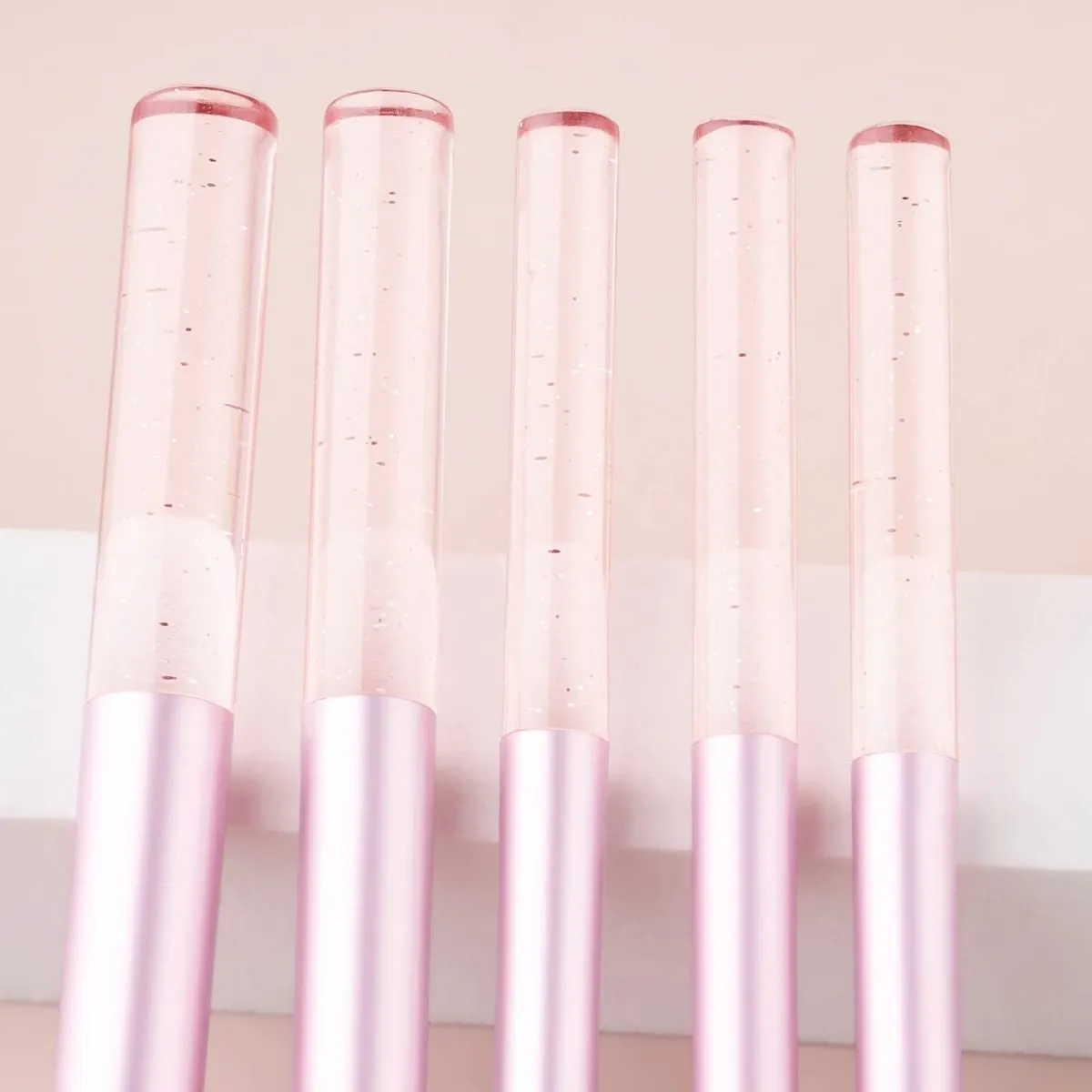 5Pcs Transparent Glitter Rod Cosmetic Brushes Multi-function Blush Powder Eyeshadow Brow Makeup Applicators