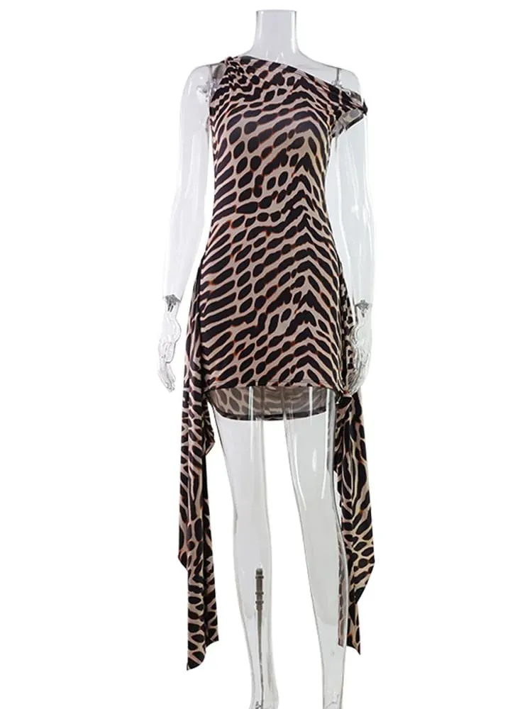 Prints Slash Neck Women Dresses Sleeveless Sheath Ribbon Fashion Party Outfits Sexy Club Bodycon Hip Wrap Female Robes — image 5