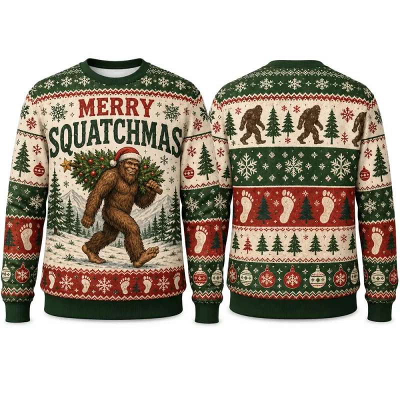 I Am The Tree Cat Julesweatshirt 3D-grafik Rundhals Langærmet Mænd Kvinder Funny Ugly Xmas Holiday Party Autumn Pullover — image 6