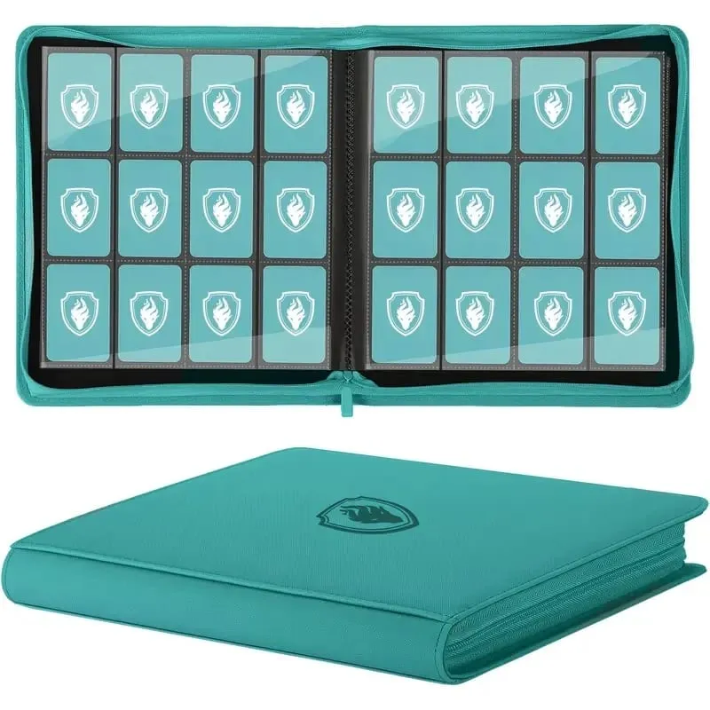 Trading Card Binder 12 Pocket Zipper Binder Card Album Holds 480 Cards Premium Leather Card Folder for TCG/Game/Sports Cards — image 10