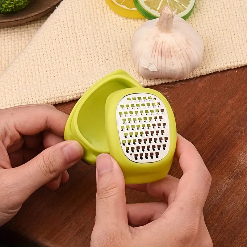 Stainless Steel 4-in-1 Manual Grater & Slicer - Lemon Cheese Garlic Ginger Zester Shredder Compact Kitchen Tool for Vegetables — image 1