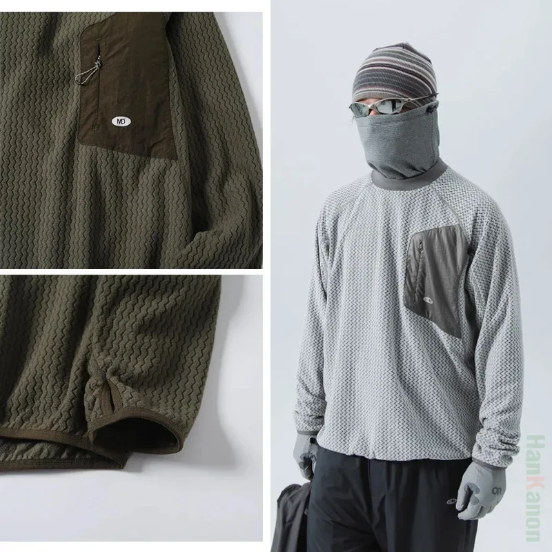 Mountain-Ready Crewneck: Engineered with Ribbed Neck Reflective Logo & Secure Chest Pocket for Outdoor Style Unisex — image 3