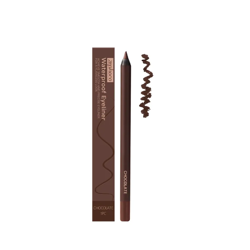 Zephoco 1pc Chocolate Eyeliner Pen Waterproof Smooth Application Long Lasting Eye Makeup Gel Pencil For Daily Use
