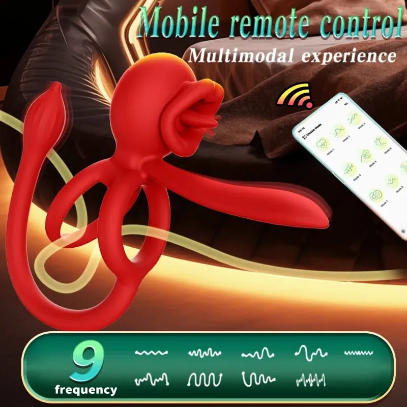 Vibrating Cock Ring App Control Penis Ring Vibrator with Vibrating Butt Plug 9 Vibration Modes Couples Sex Toy Clit Stimulator — image 4