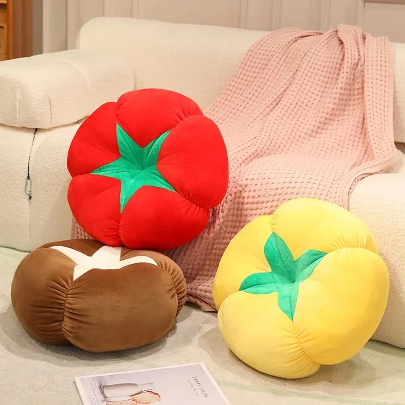 Kawaii Mô Phỏng Veggie Trái Cây Sang Trọng Đệm Hồng Nấm Nấm Cà Chua Mềm Mại Trang Trí Gối Cho Phòng Ngủ Sofa Quà Tặng — image 4