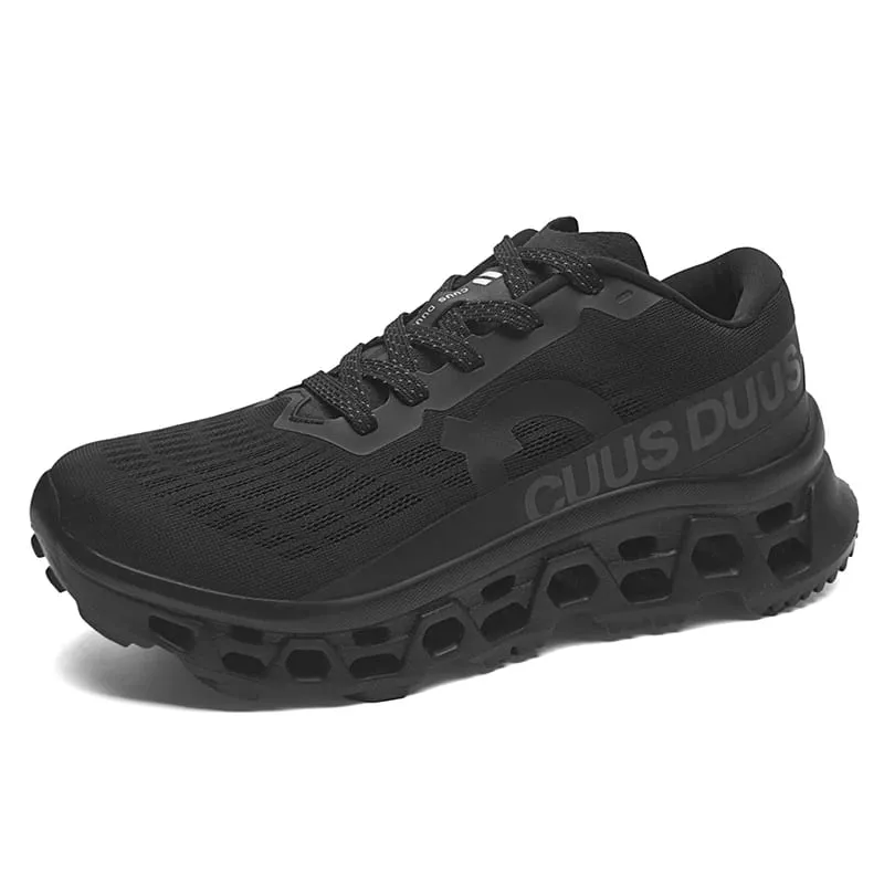 Men's running shoes hollow cushioning thick soled sneakers breathable mesh lightweight non-slip sneakers outdoor fitness shoes — image 1