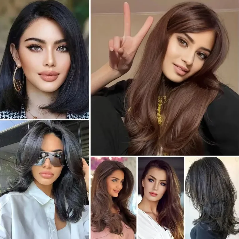 Synthetic Hair Pieces Invisible Clip In Hair Pad High Hair Pieces In Hair Extension Fluffy Synthetic Natural Wig For Women