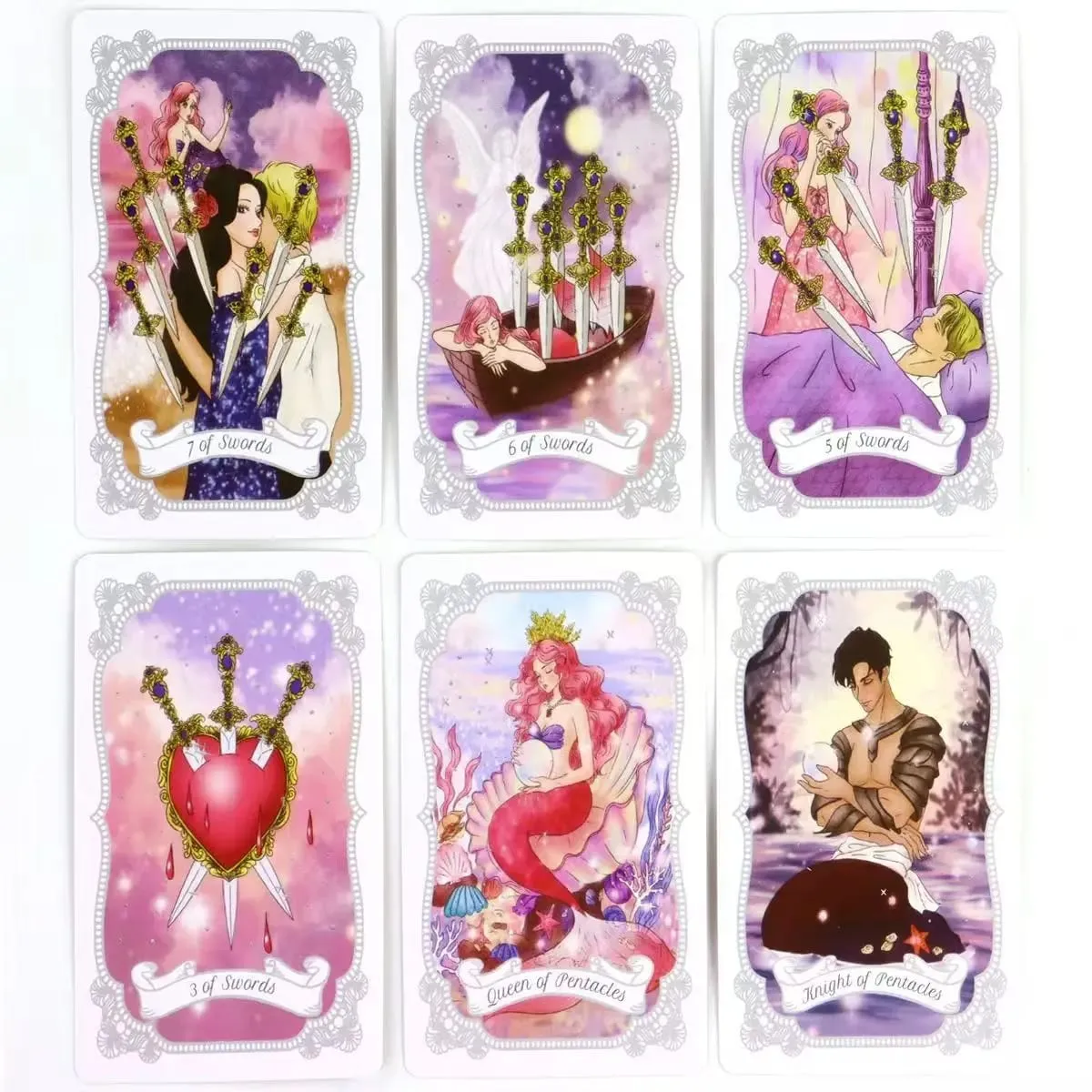10.3*6 cm basé sur le système Rider Waite le Tarot de rêve de la sirène 78 pièces belles cartes de Tarot