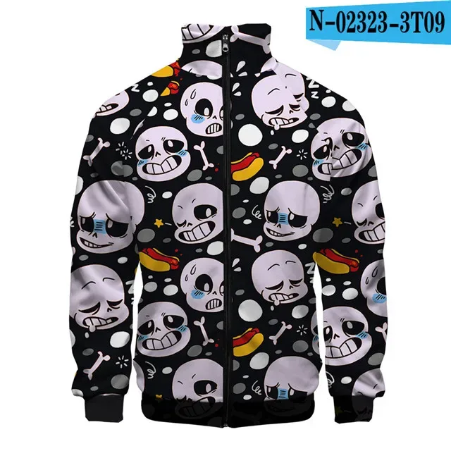 Luxury Popular Sans Undertale 3D Print Zipper Raglan Jacket Windbreaker Boys/Girls Comfortable Stand Collar Jackets Coats — image 34