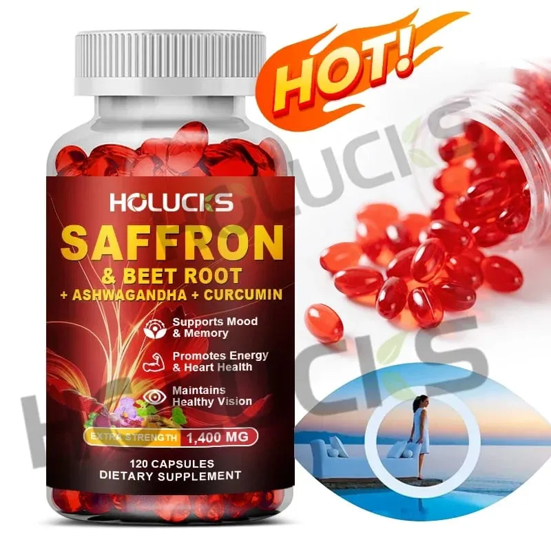 Buy 1 Get 1 Free! Saffron Extract 1400mg Supplement for Hormone Balance Period Comfort & Natural Well-Being Stress Relief