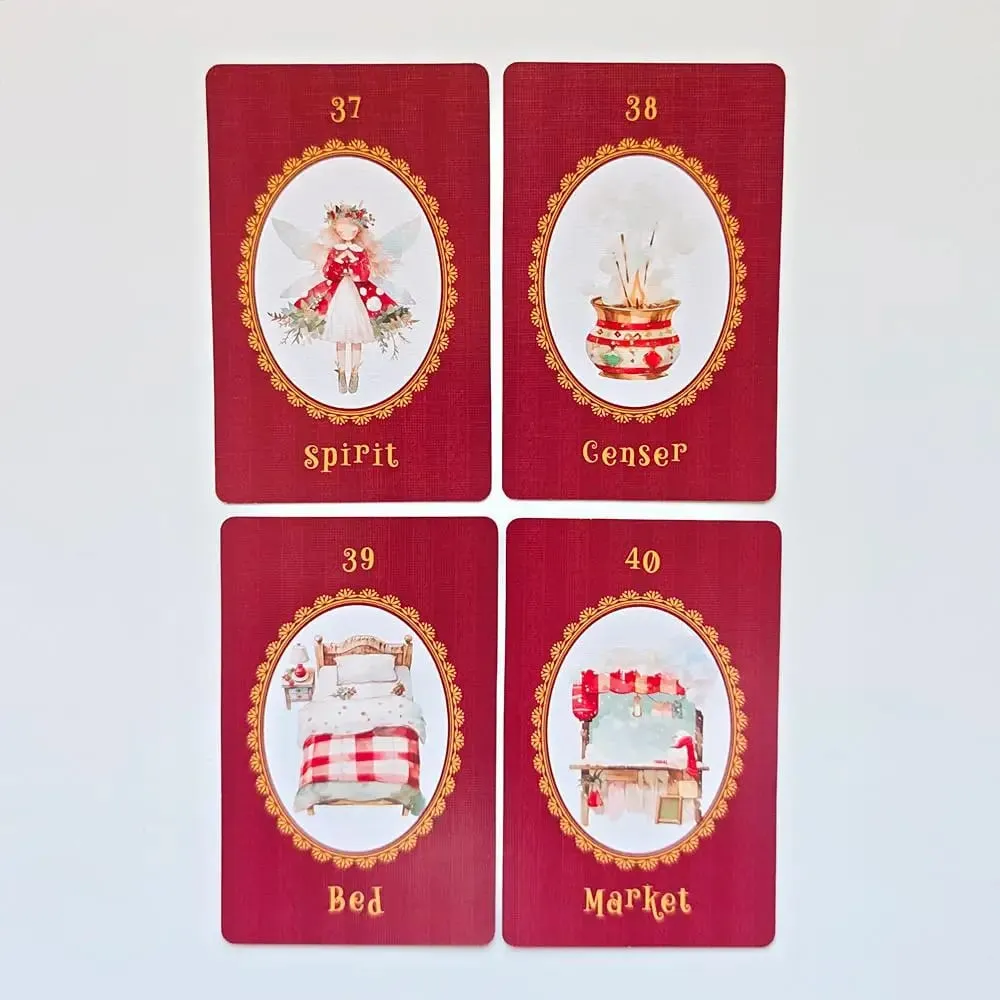 Christmas Carol Lenormand Deck 9*6cm 42 Pcs Cute Christmas-themed Lenormand Cards Printed on 350GSM Double-embossed Cardstock — image 3