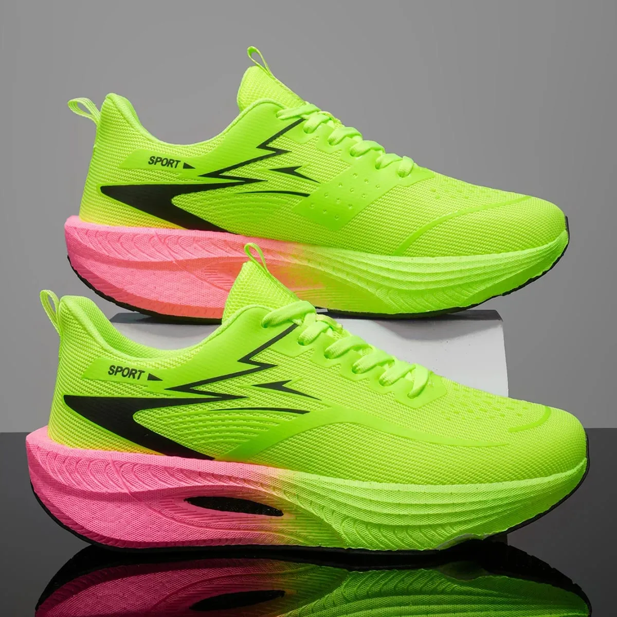 Running Shoes Men Marathon Athletic Sports Outdoor Carbon Plate Breathable Lightweight Comfortable Women's Air Cushion Sneakers — image 2