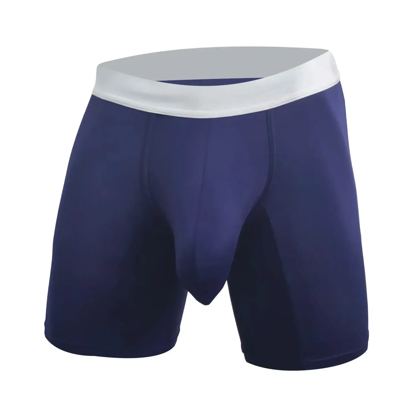 Men Ice Silk Boxer Briefs Deep U Convex Pouch Breathable Cool Quick Dry Sports Running Underwear Anti Chafe Seamless Underpants — image 2