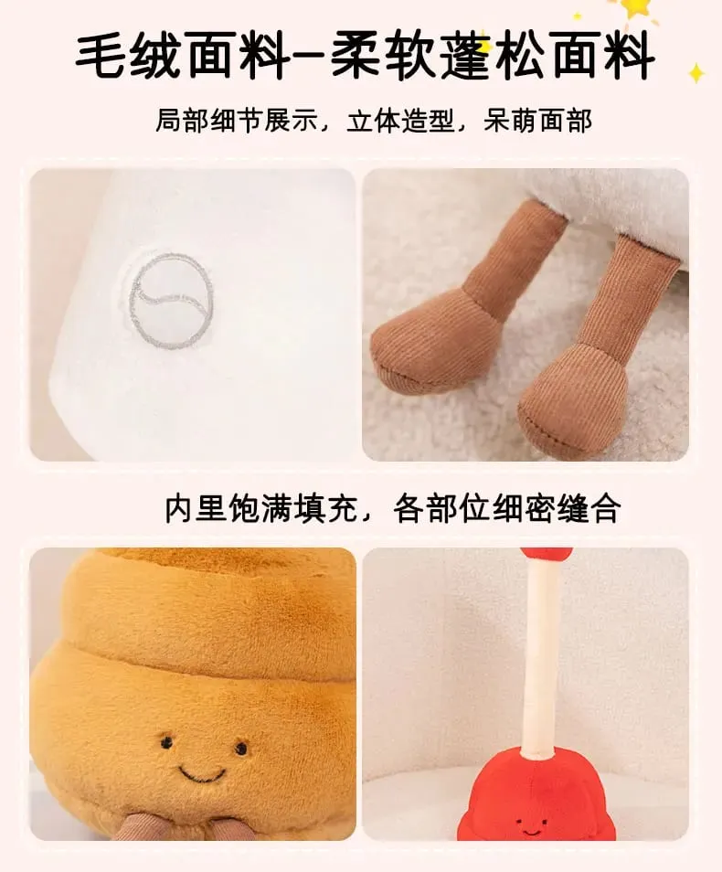 Kawaii Toilet Plush Humanoid Toy Stuffed Poop Roll Paper Plushie Smiling with Legs Prop Decor Gift — image 8